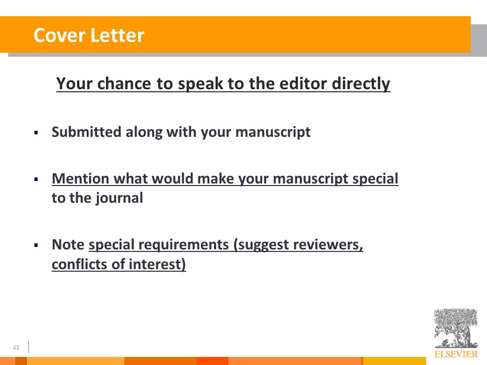 Sample cover letter for manuscript submission journal elsevier